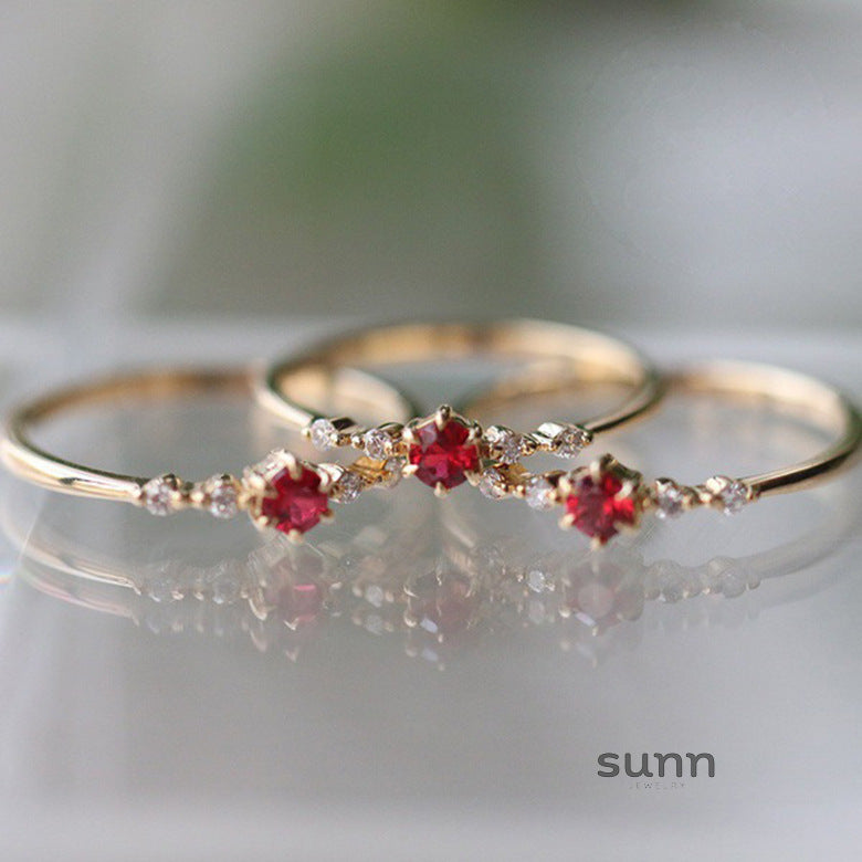 Neva Gilded Ruby Cocktail Ring [76YUYLSC]