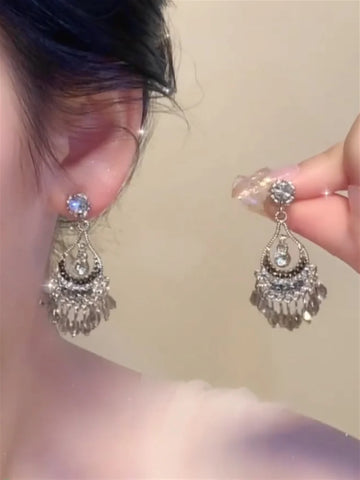 Nevaeha Crystal Tassel Earrings
