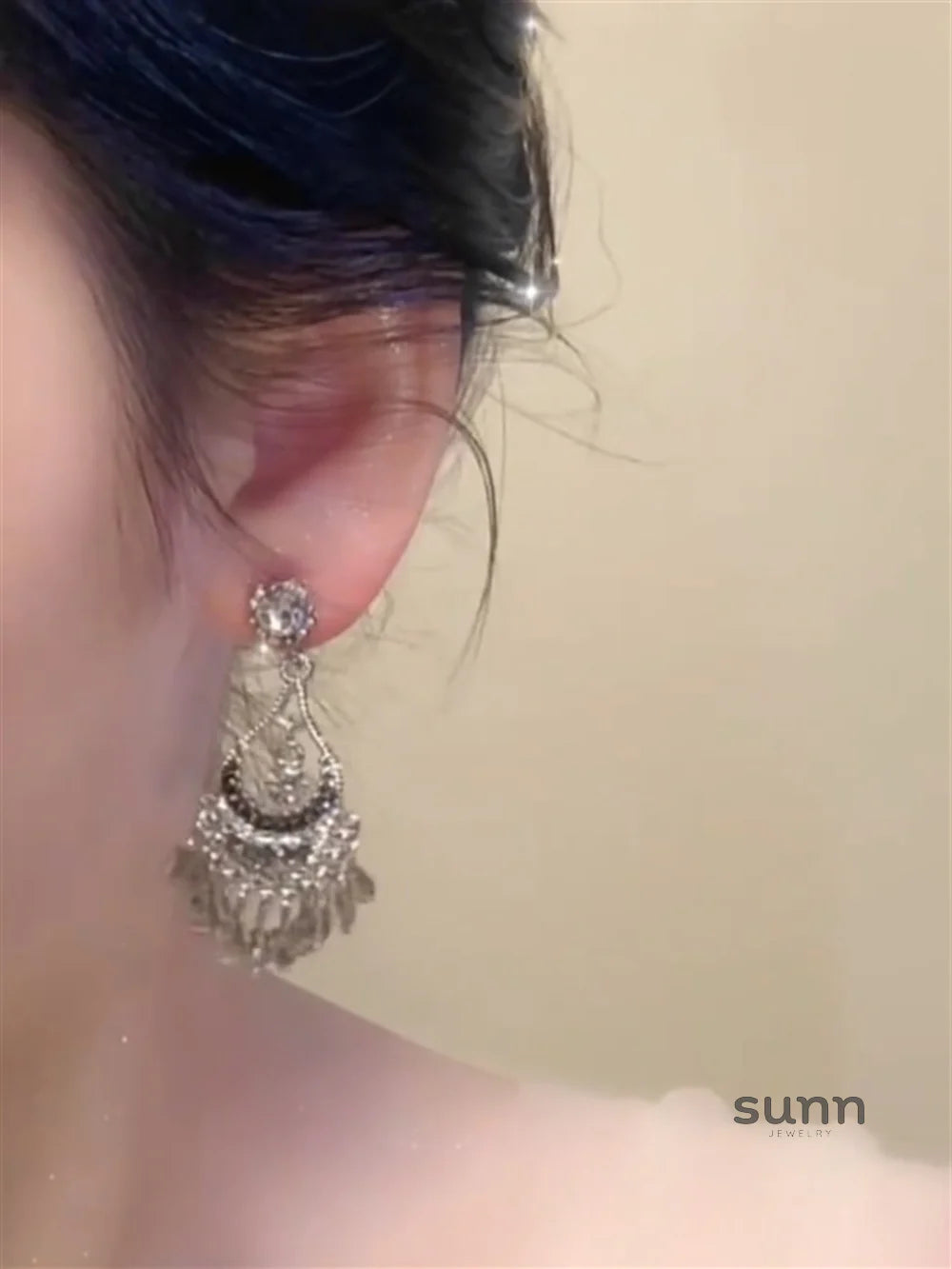 Nevaeha Crystal Tassel Earrings