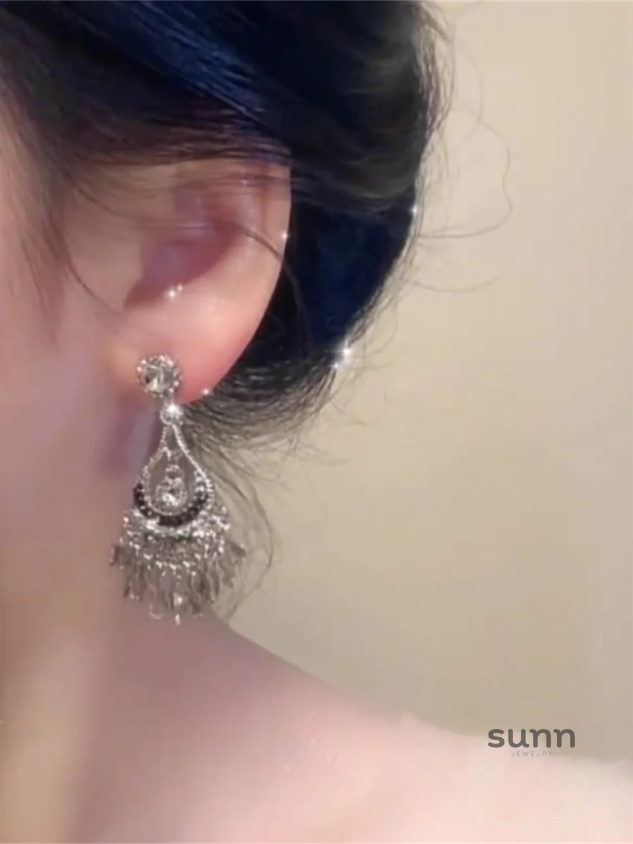 Nevaeha Crystal Tassel Earrings
