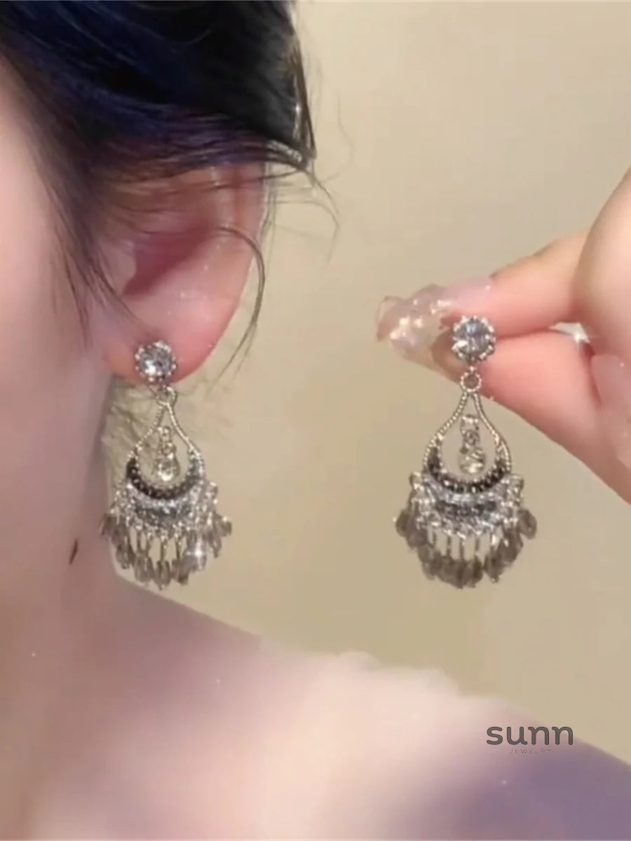 Nevaeha Crystal Tassel Earrings
