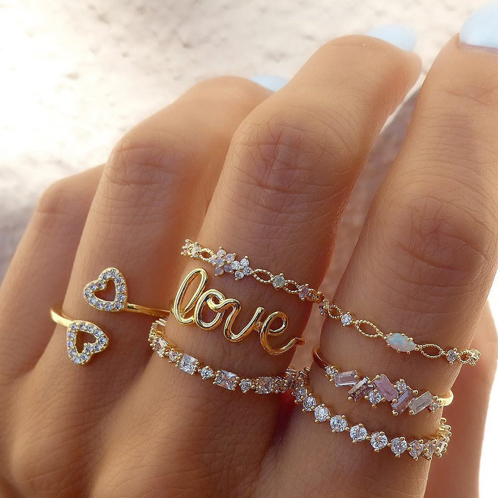 Nevaeha Delicate Gold Ring Set [B1O432UT]