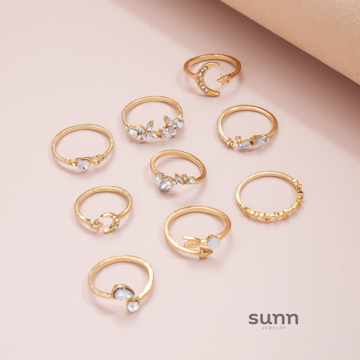 Nevaeha Delicate Gold Ring Set [93TBEPXF]