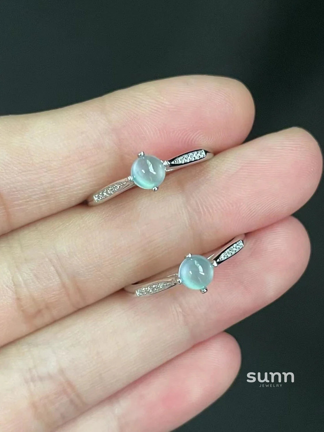 Niah Ice Jade Cabochon Ring