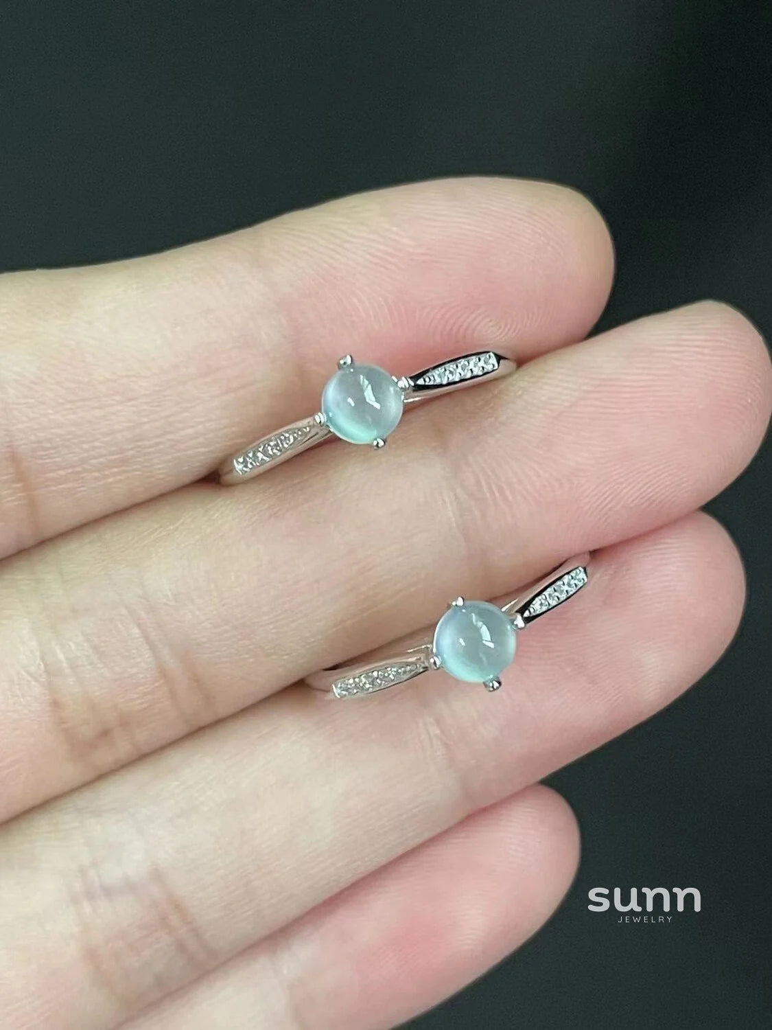 Niah Ice Jade Cabochon Ring