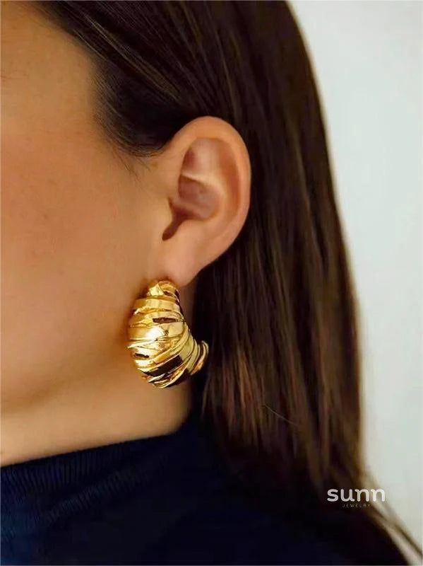 Nikita Sculptural Croissant Studs