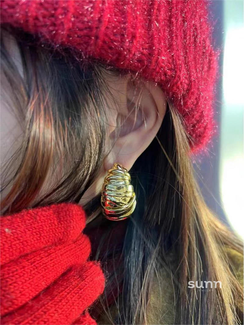 Nikita Sculptural Croissant Studs