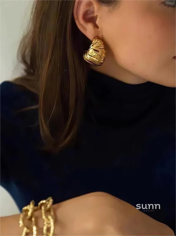 Nikita Sculptural Croissant Studs