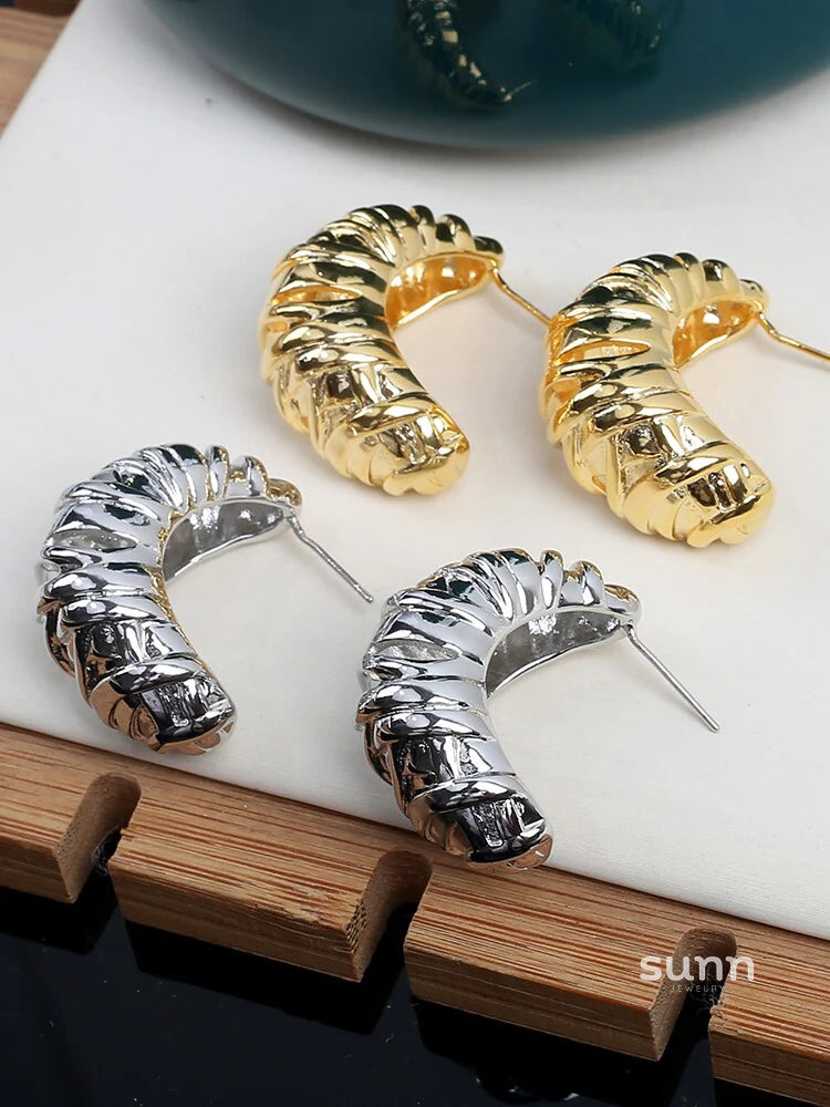Nikita Sculptural Croissant Studs