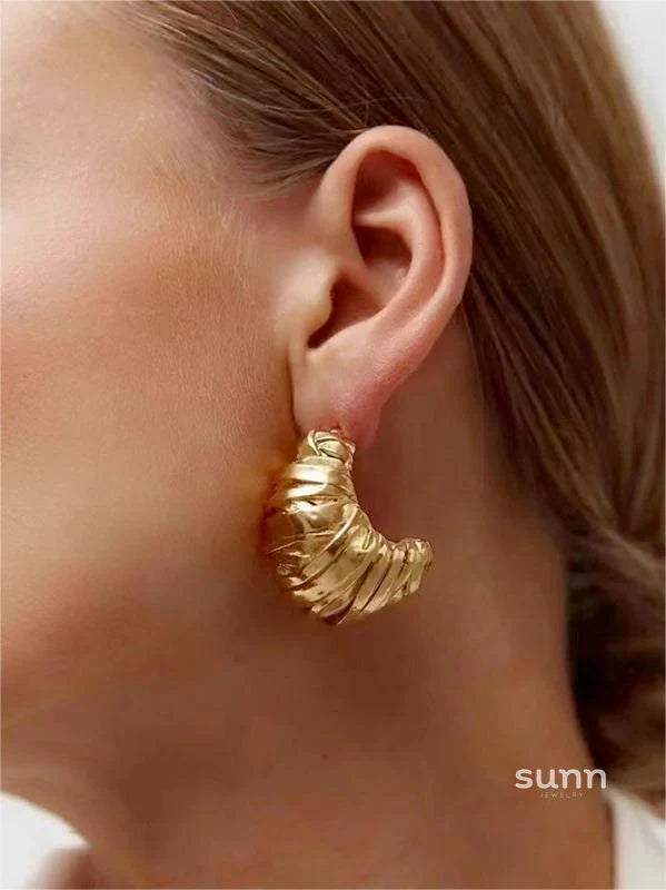 Nikita Sculptural Croissant Studs