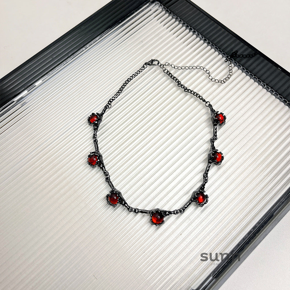 Nikole Red Zircon Choker [OM2HIMQ4]