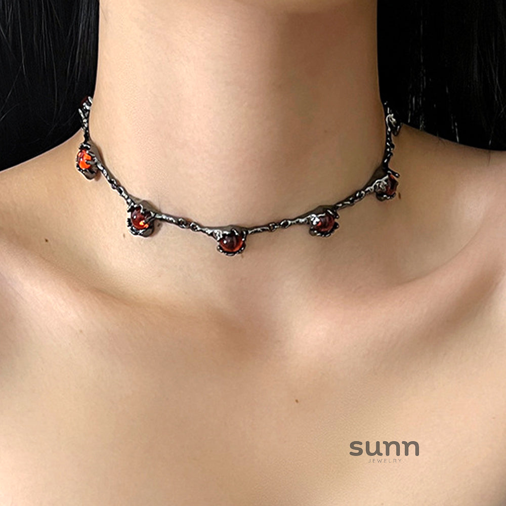 Nikole Red Zircon Choker [JKBDSQQP]