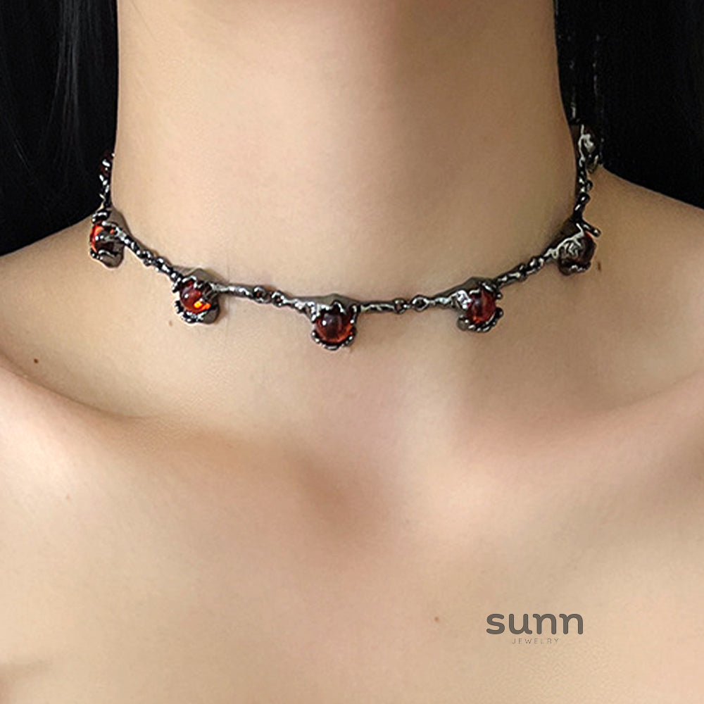 Nikole Red Zircon Choker [SEW5QGQU]