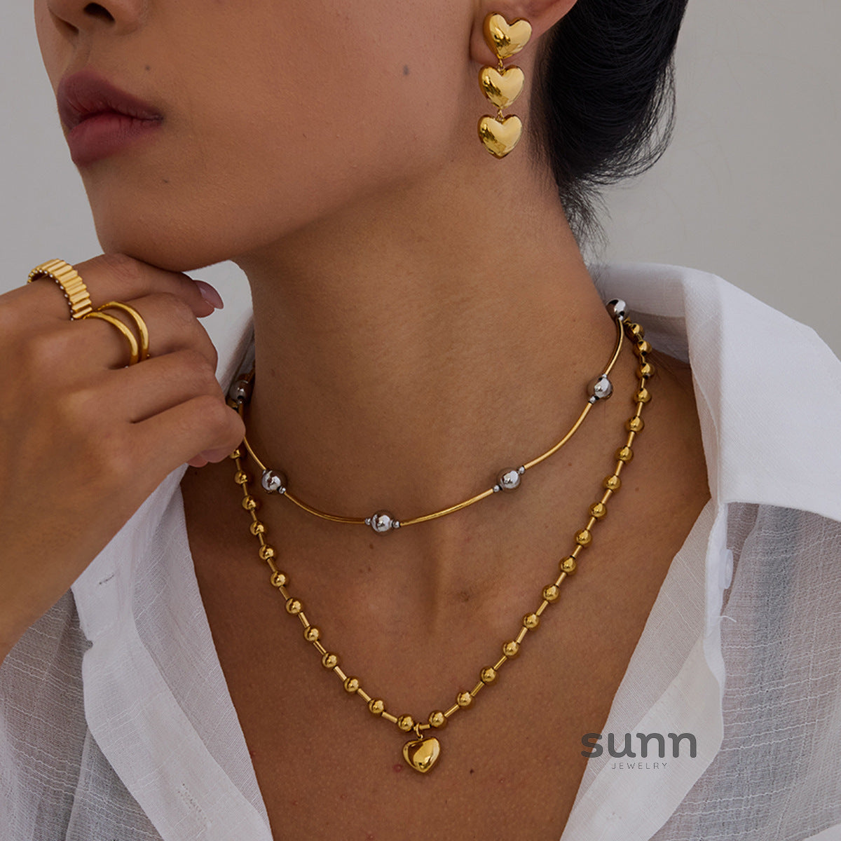 Nila Stainless Steel Heart Jewelry [K6KD8AGG]