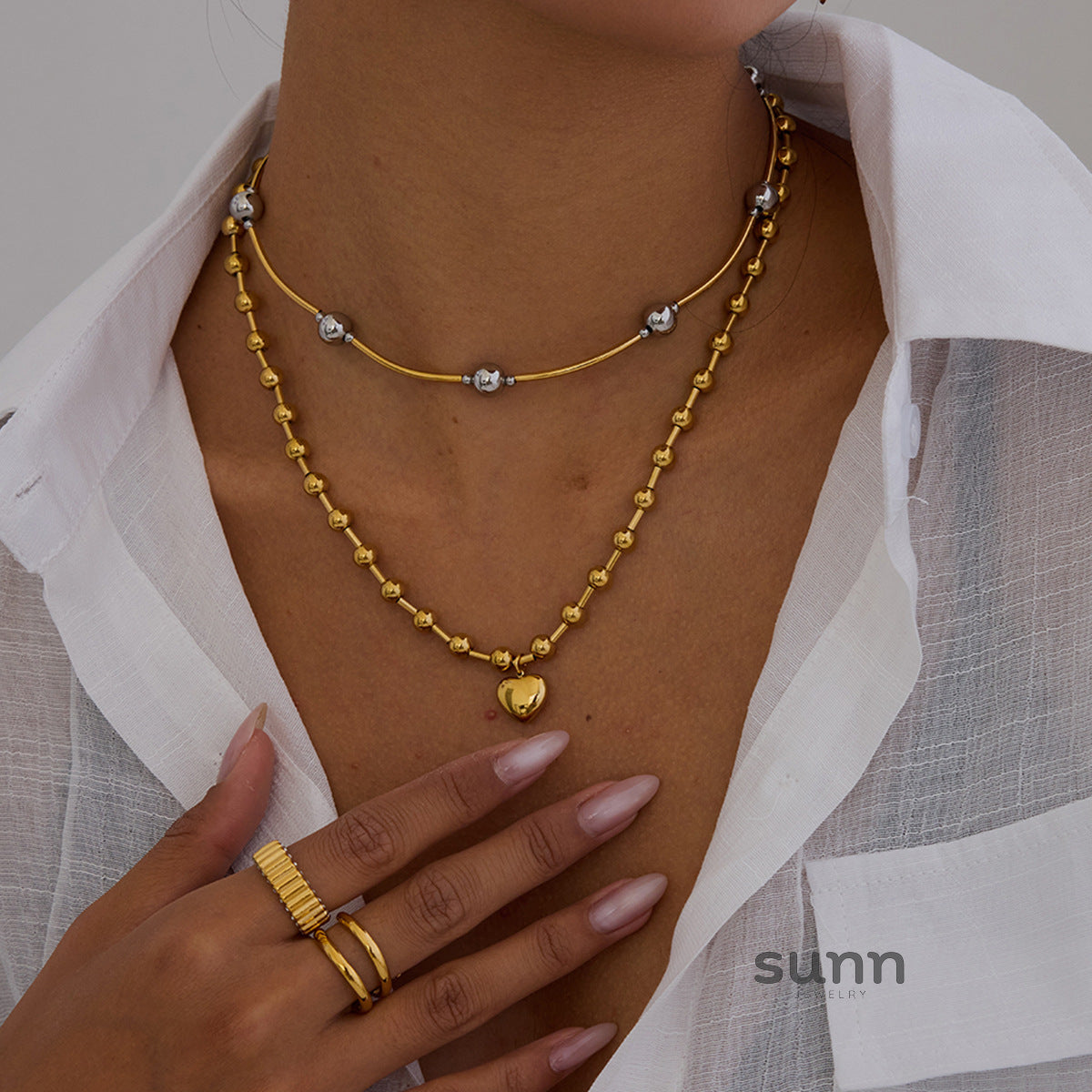 Nila Stainless Steel Heart Jewelry [2QLJHPND]