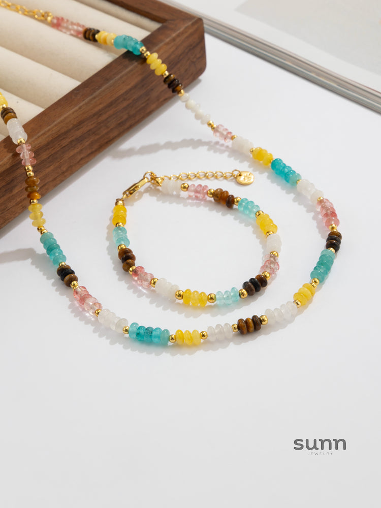 Nimrat Colorful Beaded Pearl Necklace [46MNSMYE]