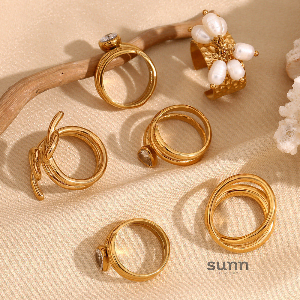 Niya Elegant Gold Rings [AQ4DAM7T]