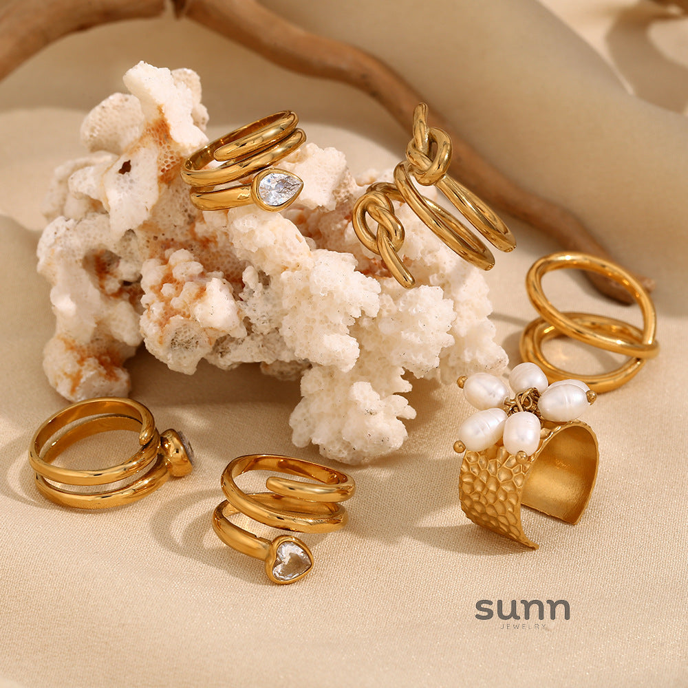 Niya Elegant Gold Rings [YF1C8W6B]