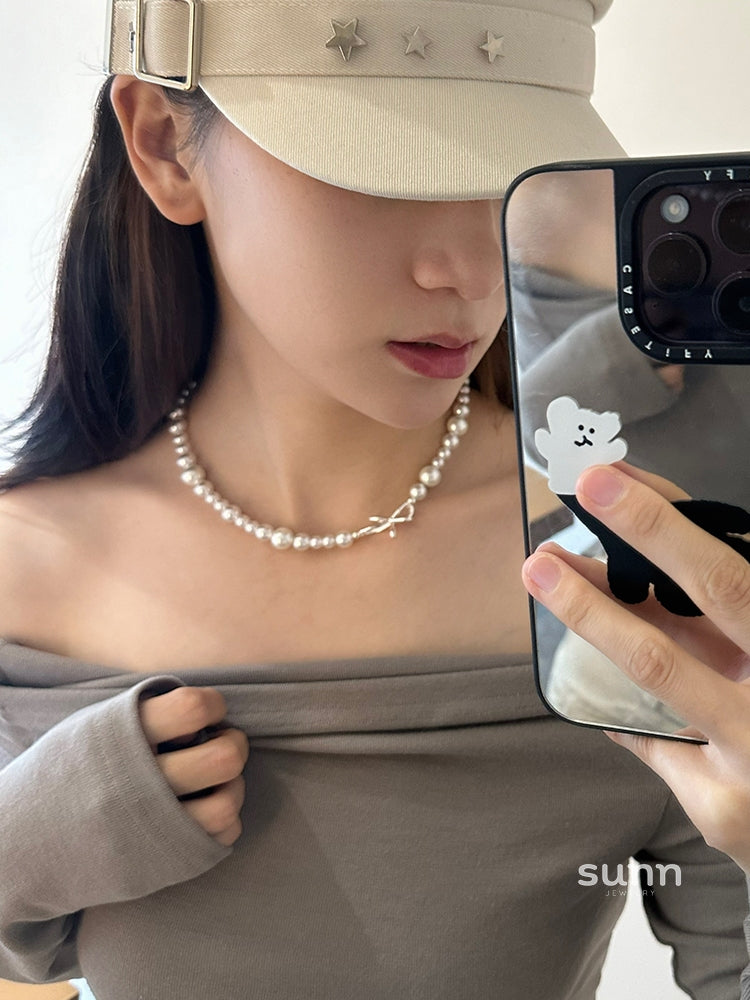 Niyah Bow Pearl Necklace [1VJLI5OJ]