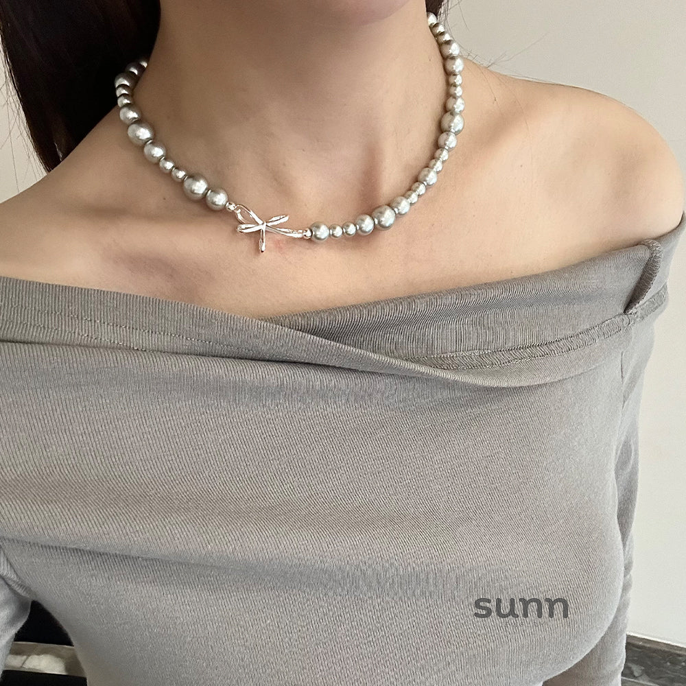 Niyah Bow Pearl Necklace [ZDUIIRO1]