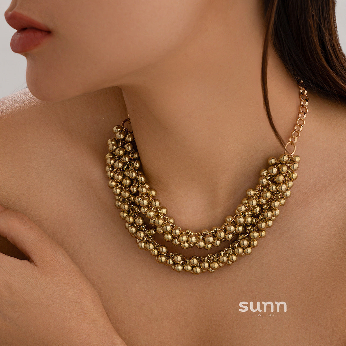 Niyah Layered Sphere Necklace [0RIPIHK7]