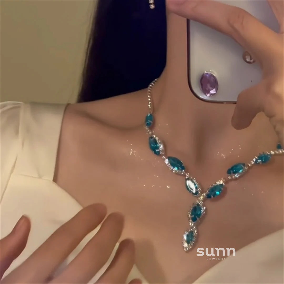 Niyla Blue Zircon Tassel Set