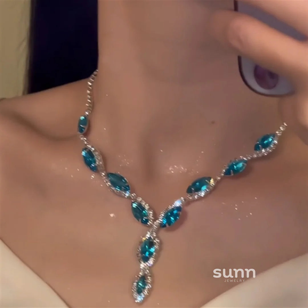 Niyla Blue Zircon Tassel Set
