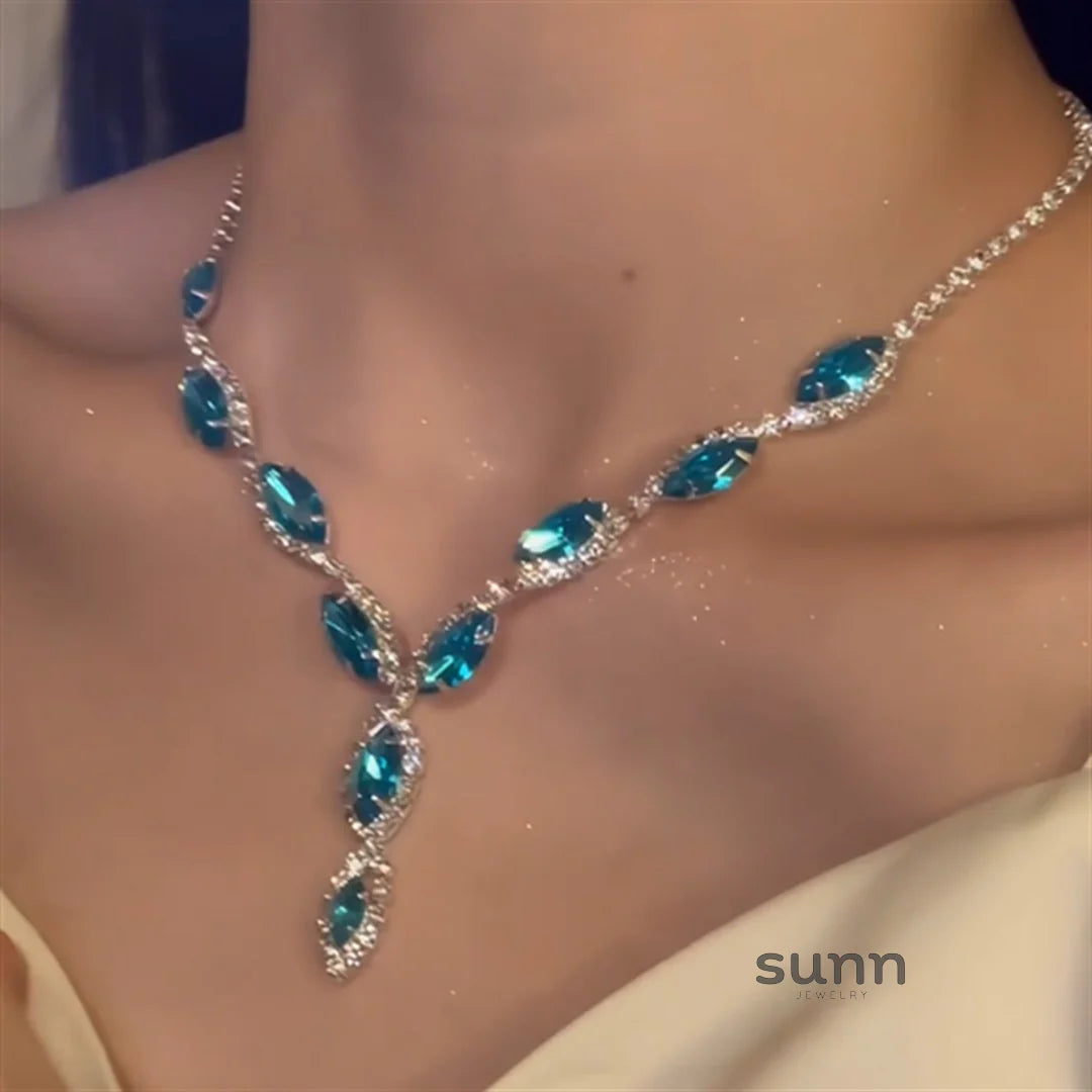 Niyla Blue Zircon Tassel Set