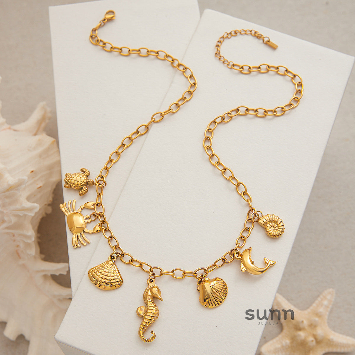 Noelani Delicate Gold Shell Necklace [SPQOXEVC]