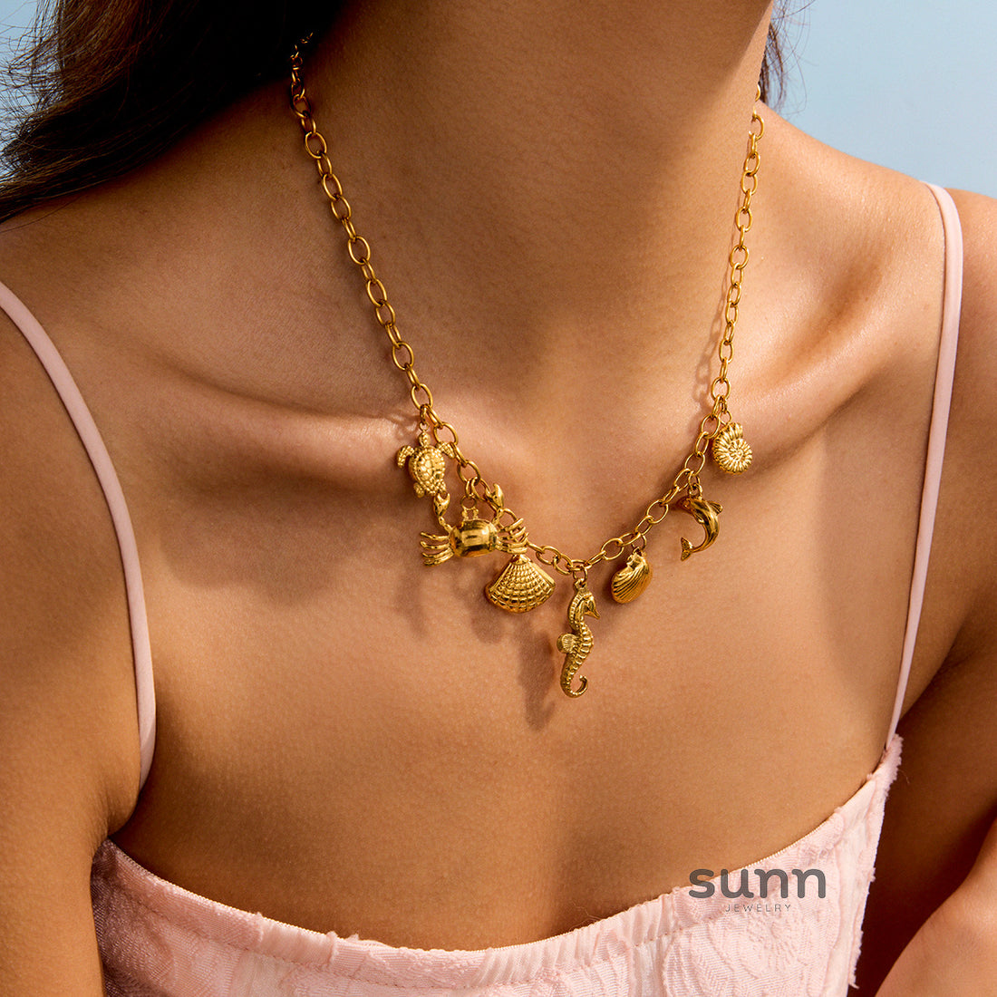 Noelani Delicate Gold Shell Necklace [YU5GZGM5]