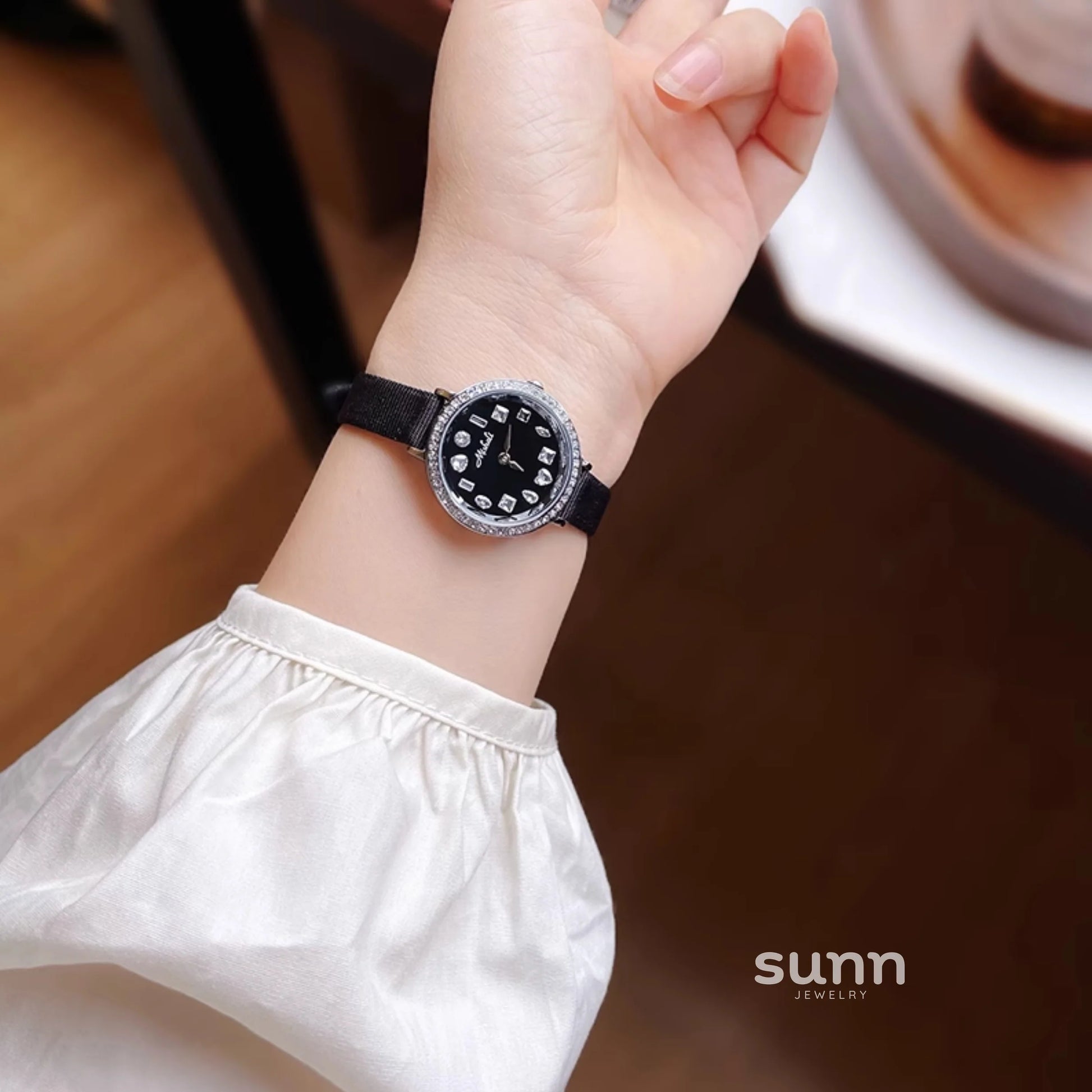 Noelani Zircon Round Dial Watch
