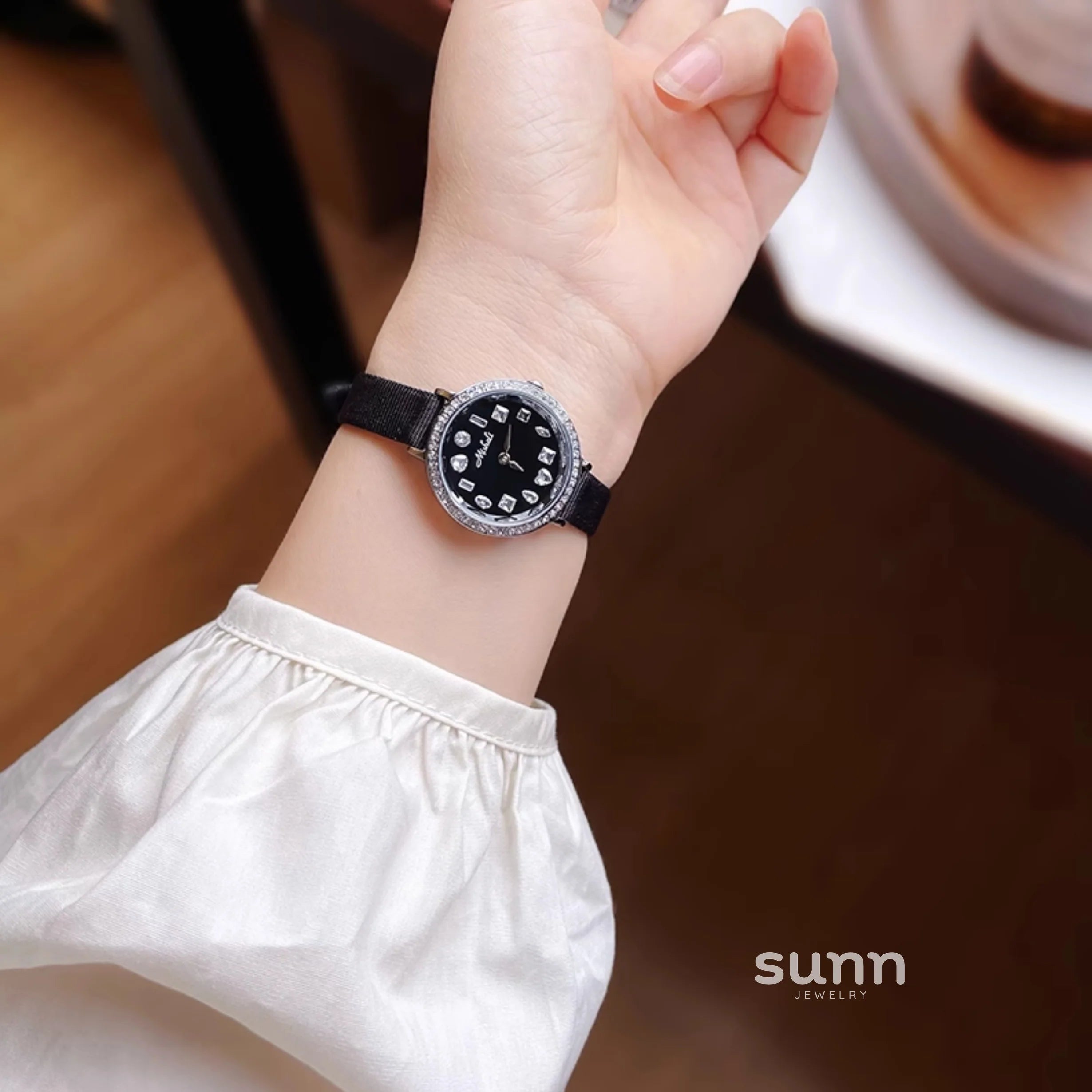 Noelani Zircon Round Dial Watch