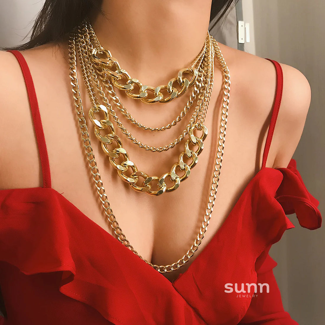 Noemi Layered Chain Tassel Necklace