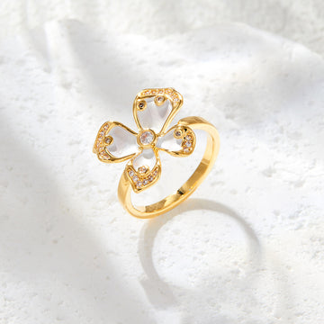 Nona Floral Enamel Ring [X2SWL0BQ]