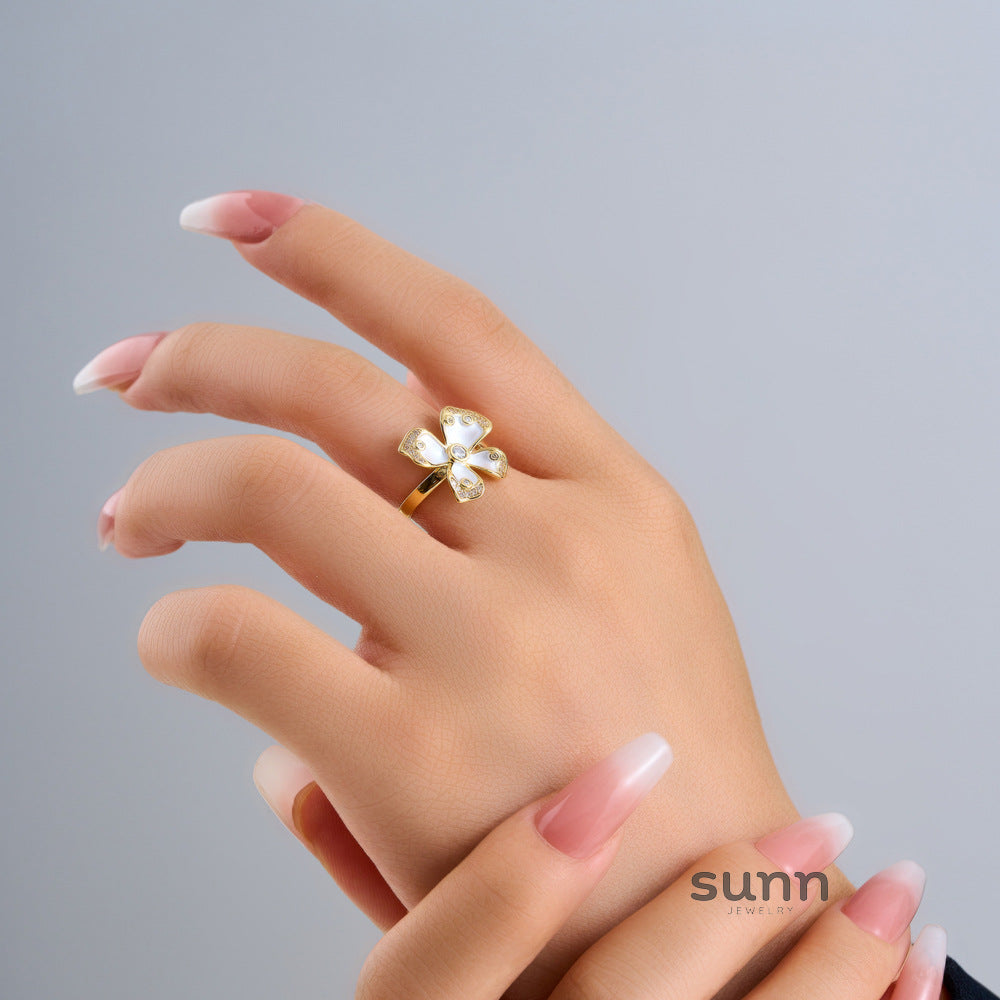Nona Floral Enamel Ring [X2SWL0BQ]