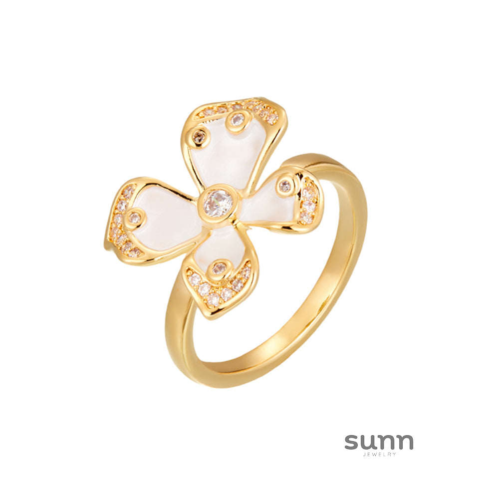 Nona Floral Enamel Ring [3AXBHB55]