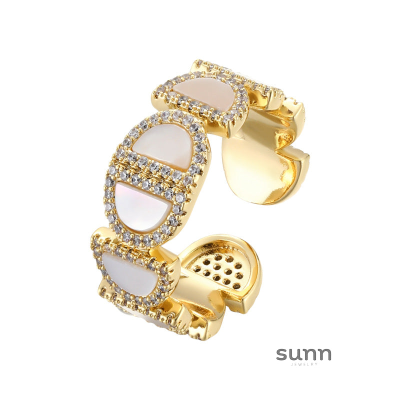 Noora Mother-of-Pearl Open Ring [4ONBU308]