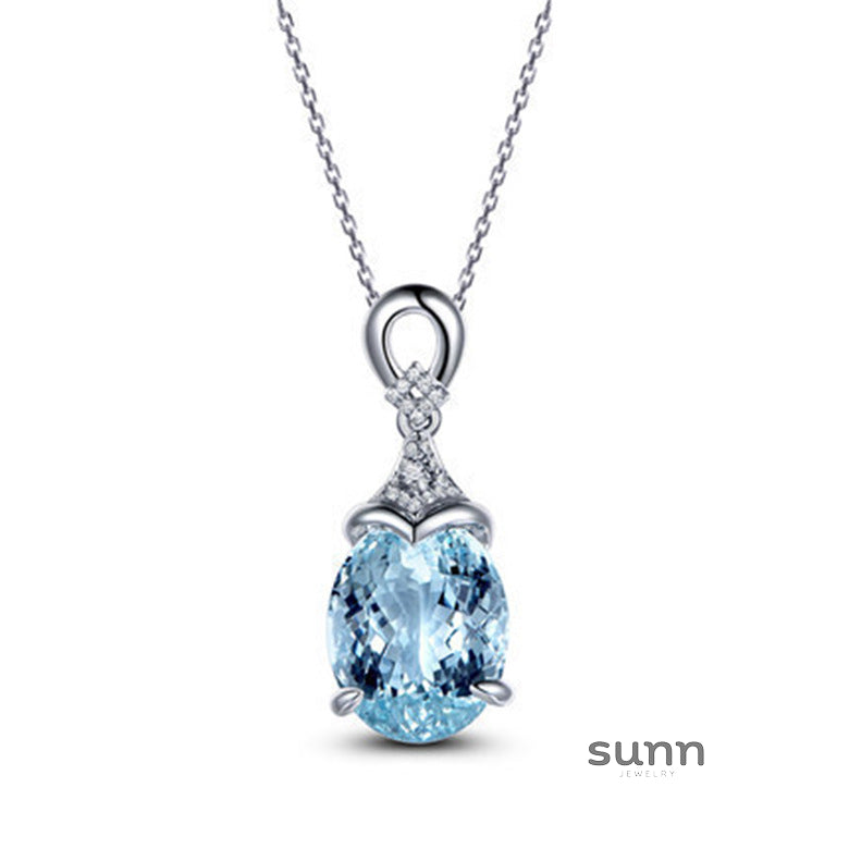 Nura Sparkle Aquamarine Pendant [IB7IS03K]