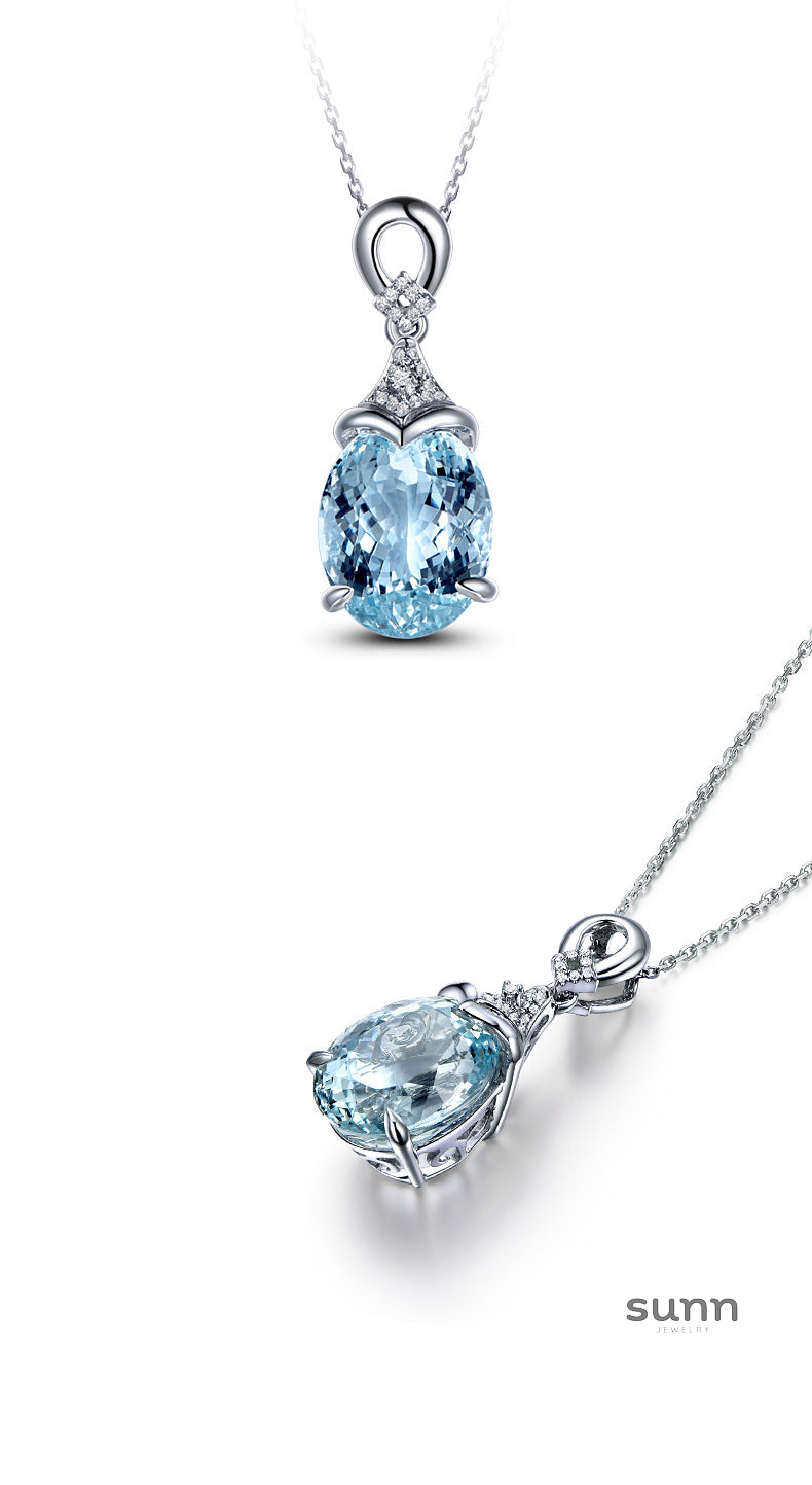 Nura Sparkle Aquamarine Pendant [VOTHTQLE]