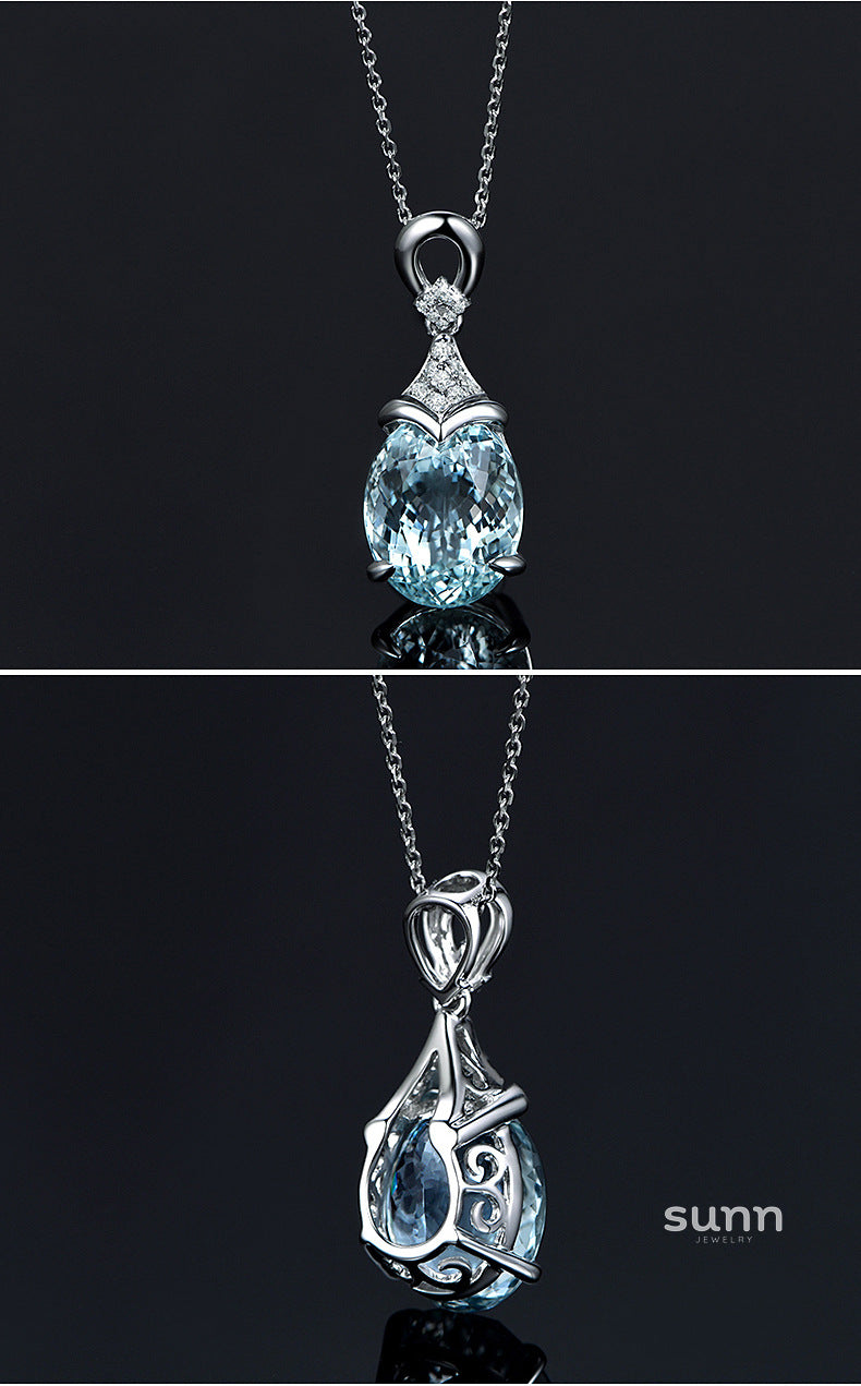 Nura Sparkle Aquamarine Pendant [0MGT4QPS]