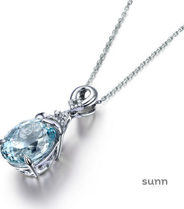 Nura Sparkle Aquamarine Pendant [BEKAFF6C]