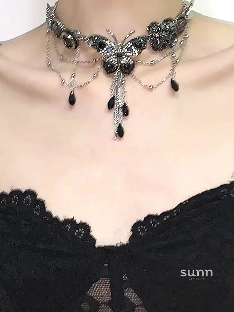 Nyah Crystal Butterfly Choker