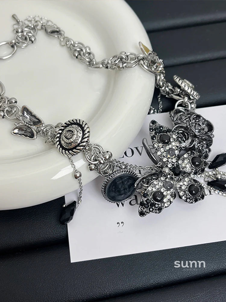 Nyah Crystal Butterfly Choker