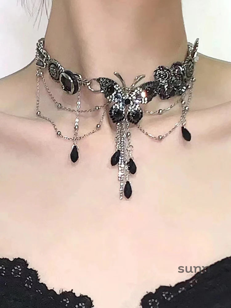 Nyah Crystal Butterfly Choker