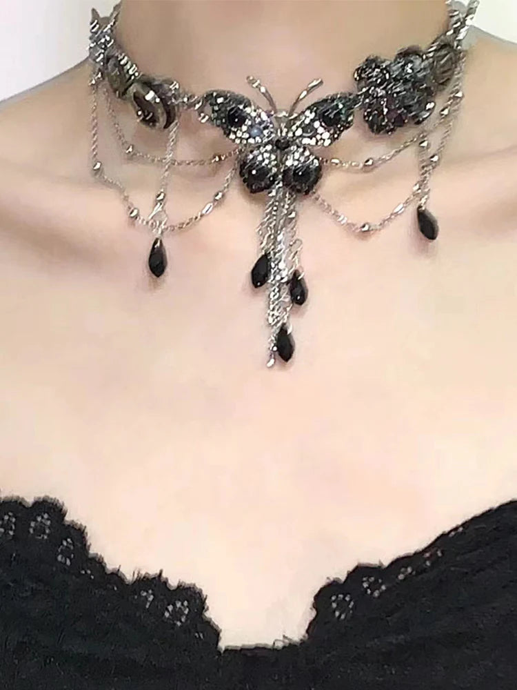 Nyah Crystal Butterfly Choker