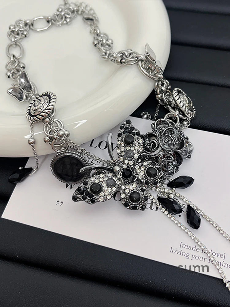 Nyah Crystal Butterfly Choker