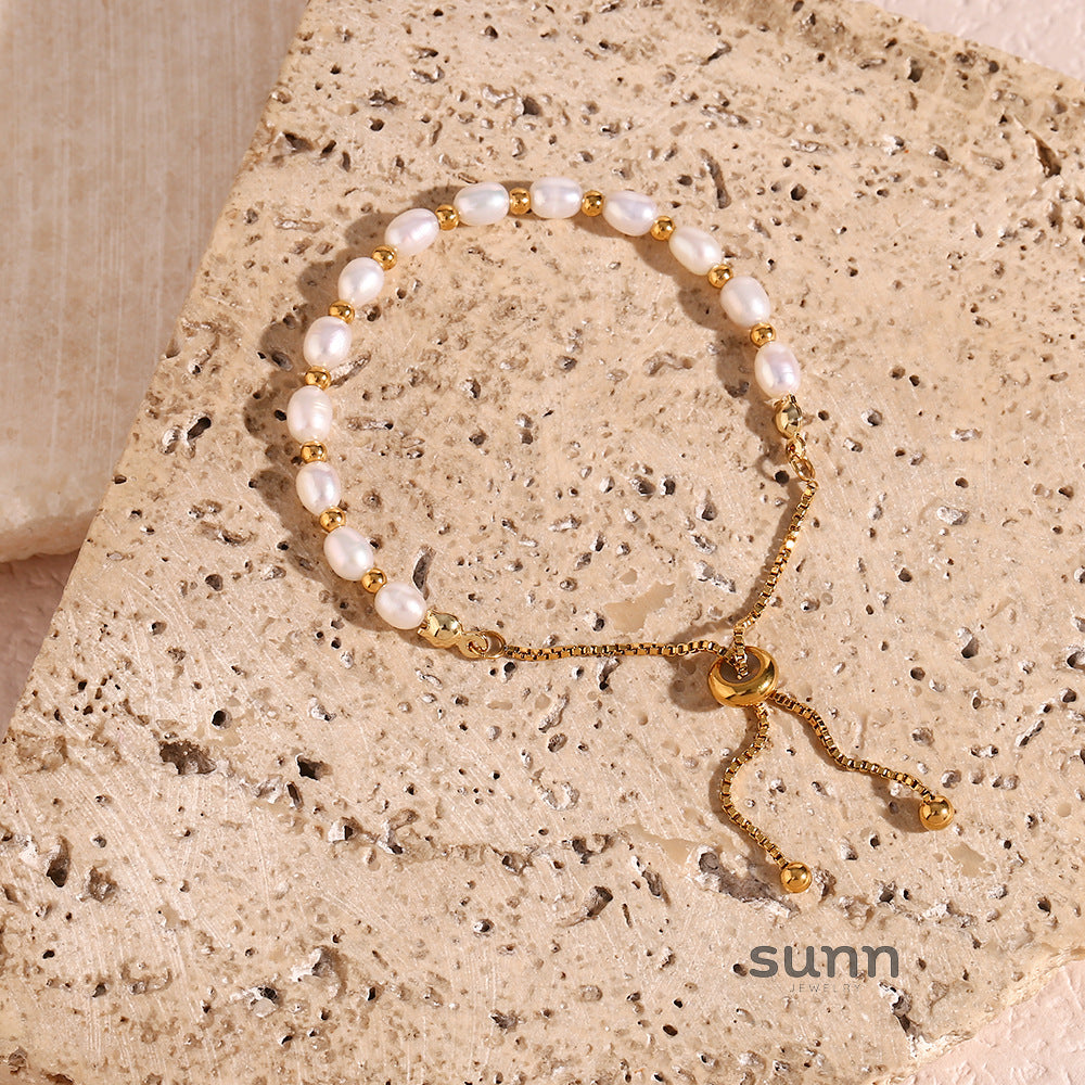 Oaklyn Gold Pearl Drawstring Bracelet [QWICOU9A]