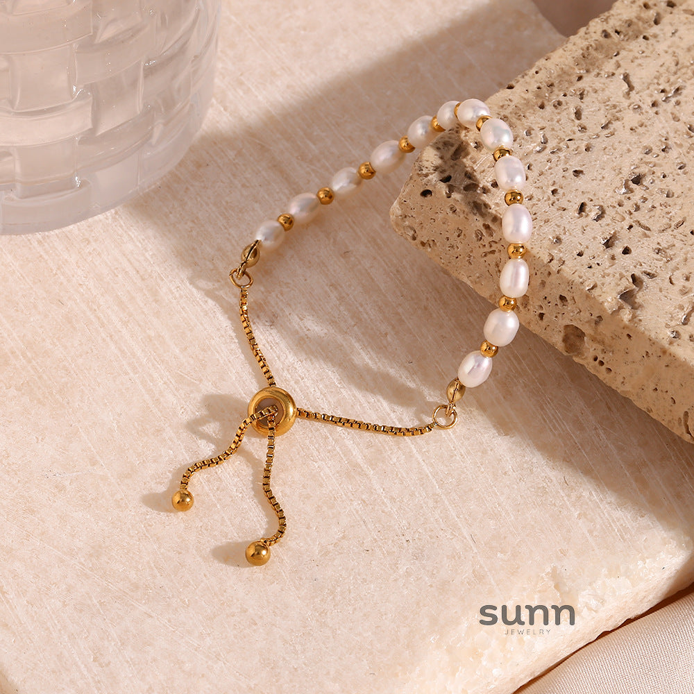 Oaklyn Gold Pearl Drawstring Bracelet [MSYM19M2]
