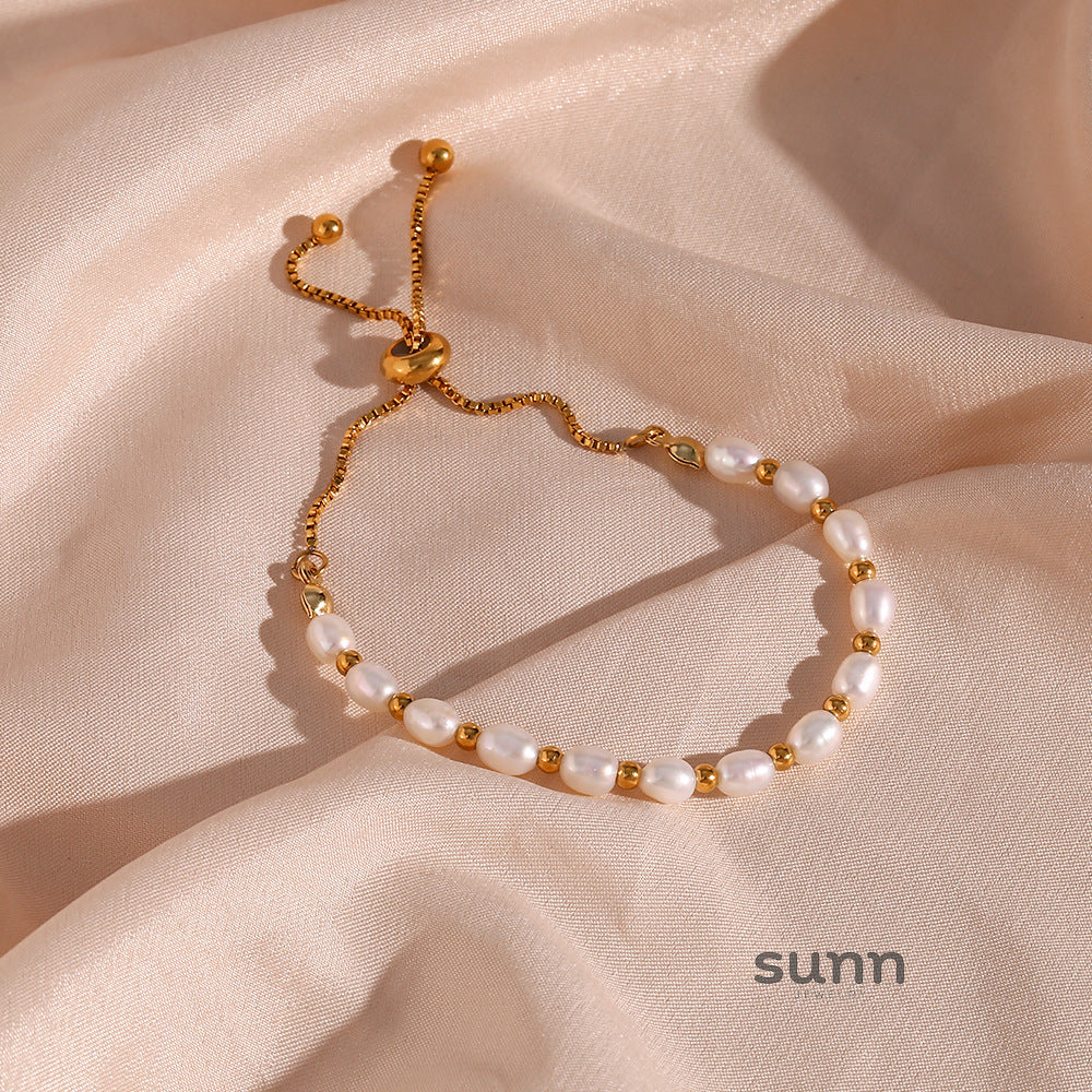 Oaklyn Gold Pearl Drawstring Bracelet [8QTQRI6J]