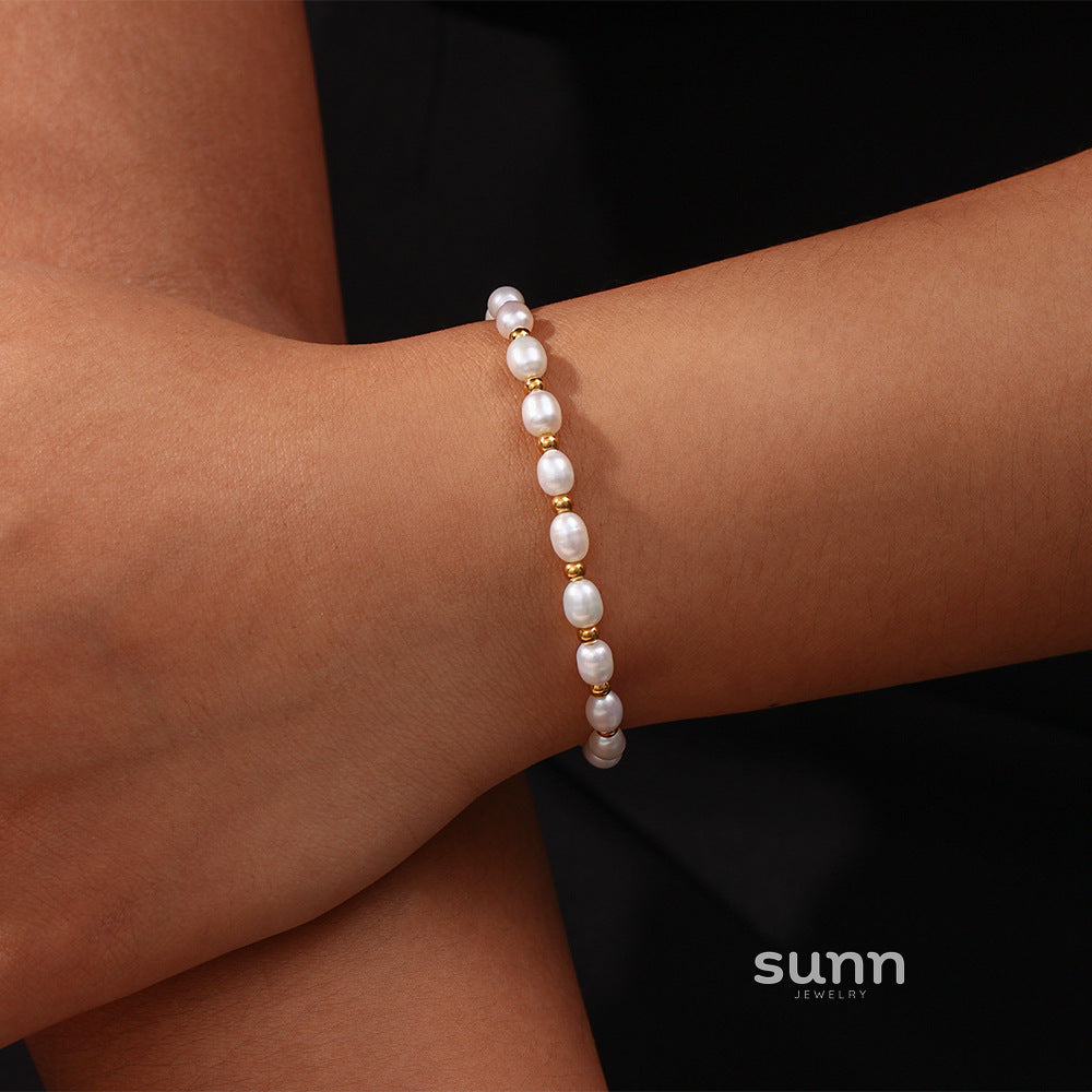 Oaklyn Gold Pearl Drawstring Bracelet [N66L283L]